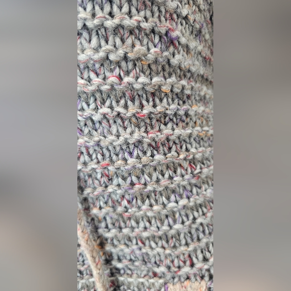 Free People Love Bug Chunky Knit Fair Isle Sweater Boho Wool Blend Size XS - Picture 3 of 15